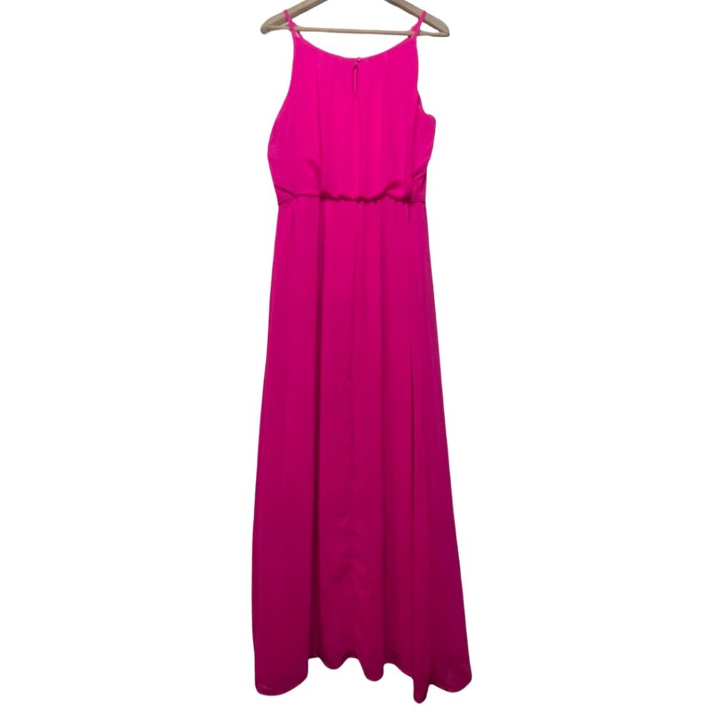 TACERA | NWOT Women's Fuchsia Lined Spaghetti Strap Maxi Dress | Size L - Picture 6 of 13